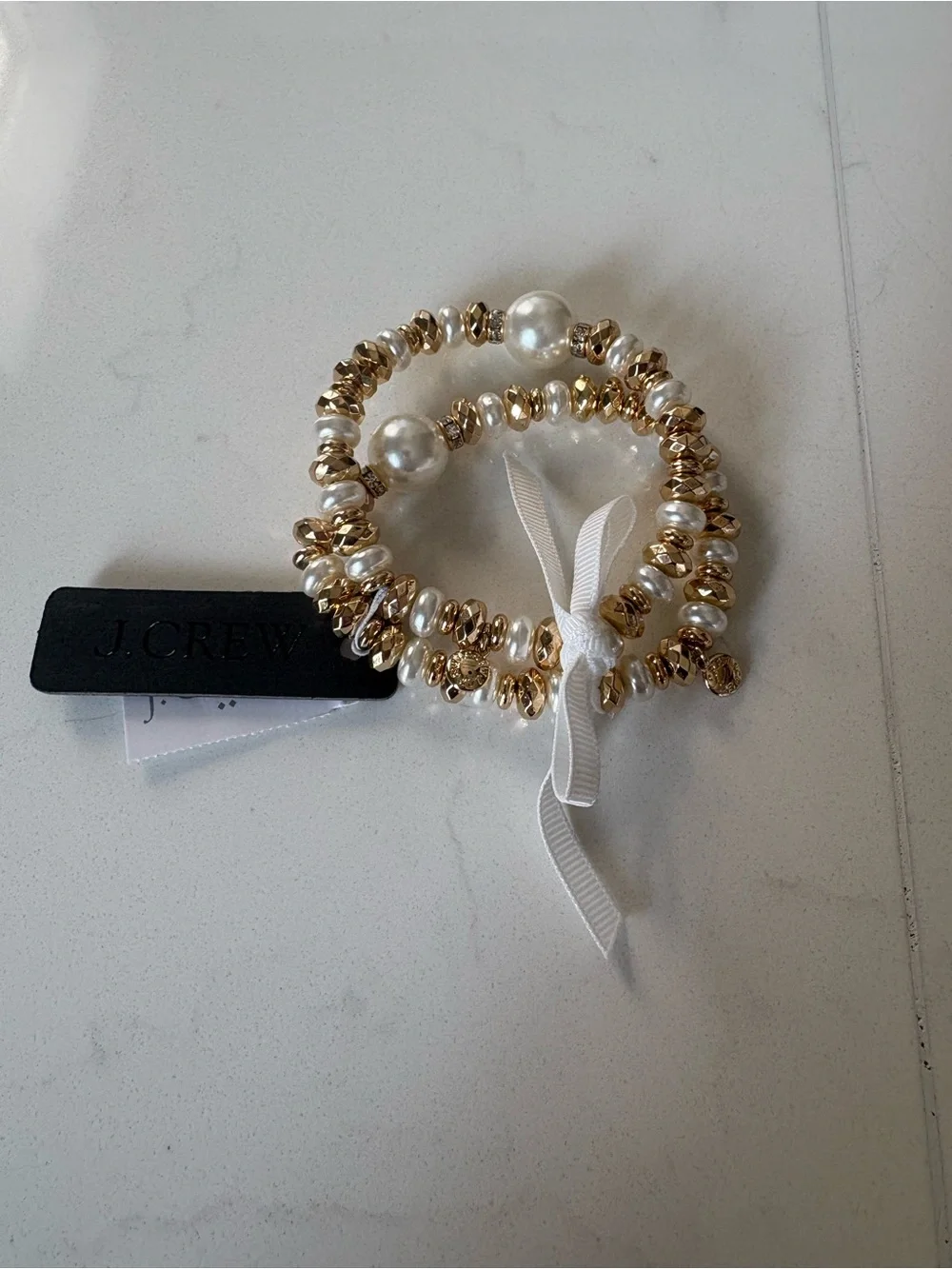 Beaded pearl bracelets set-of-two by J Crew NWT